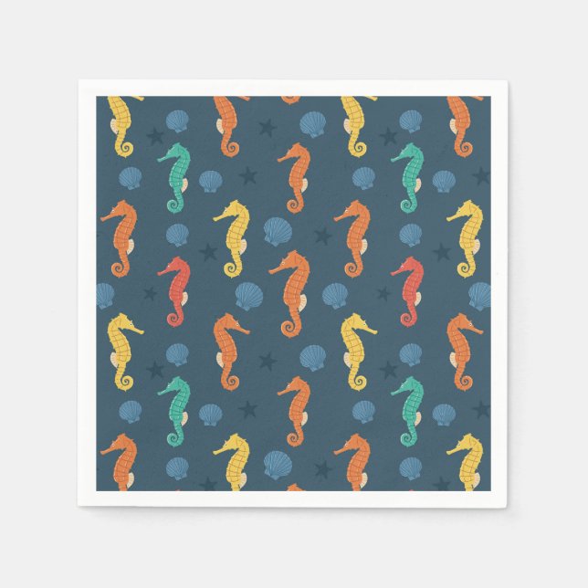 Seahorse Mönster Pappersservett (Framsidan)
