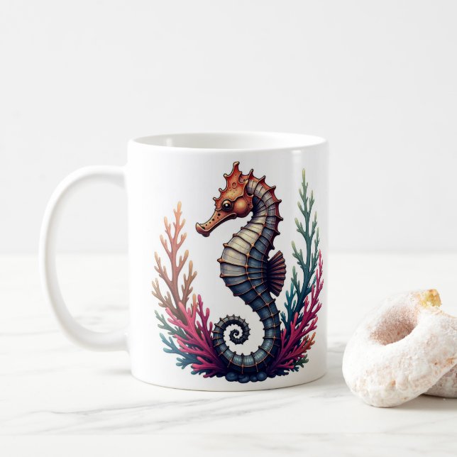 Seahorse Mugg - Ocean Animal Coffe Kopp (Med munk)