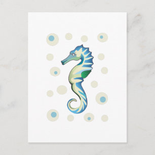 SEAHORSE OCH BUBBLES VYKORT