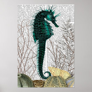 SeaHorse och Sea Urchins Poster