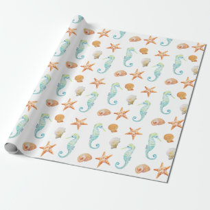 Seahorse och sjöstjärna presentpapper