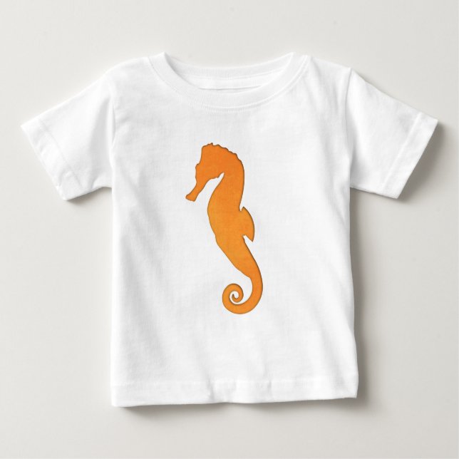 Seahorse orange silhouette Simple Söt nautisk Tröja (Framsida)