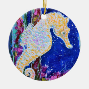 Seahorse Painting Julgransprydnad Keramik