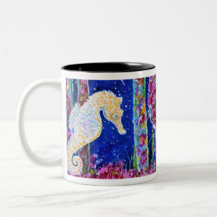 Seahorse Painting Två-Tonad Mugg