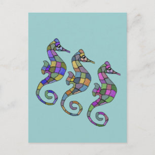 Seahorse Rainbow Vykort