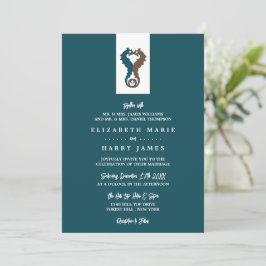 Seahorse Romantik, Beach Wedding Inbjudningar