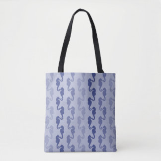 Seahorse Rosett band Blue Lavender Tote Bag Tygkasse