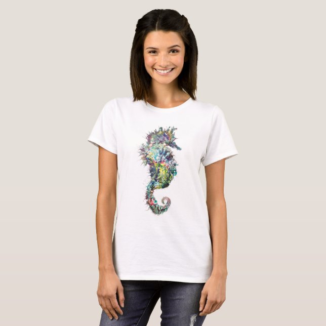 Seahorse, Seahorse T-Shirt, Beach T Shirt (Hel framsida)