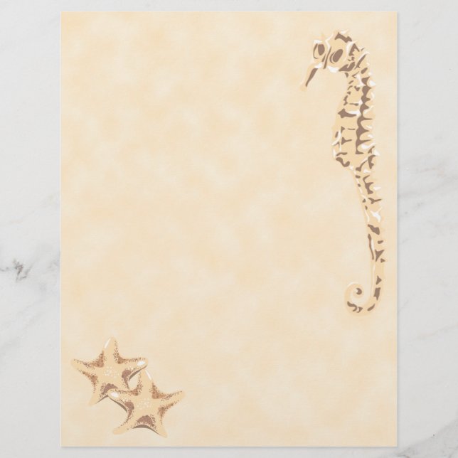Seahorse Seastar Letterhead Stationery (Framsida)