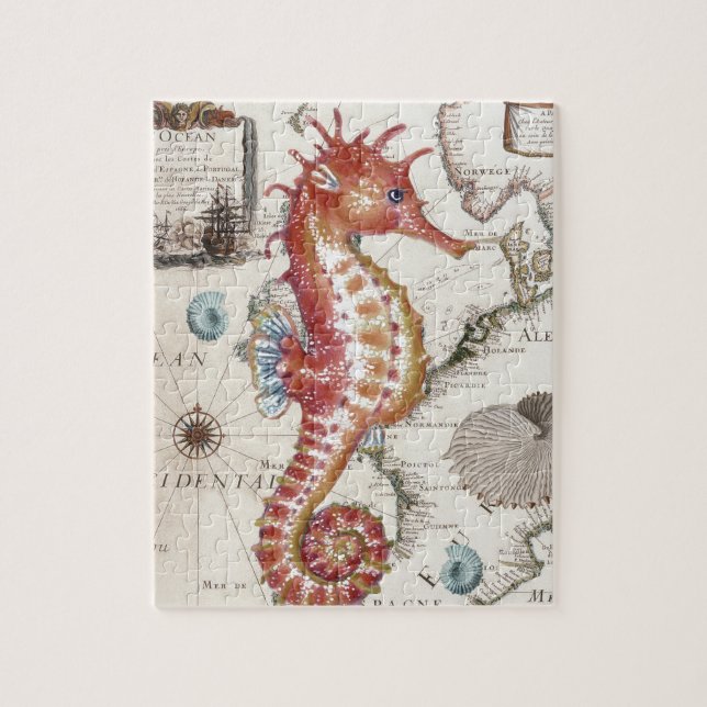 Seahorse Shabby Pussel (Vertikal)