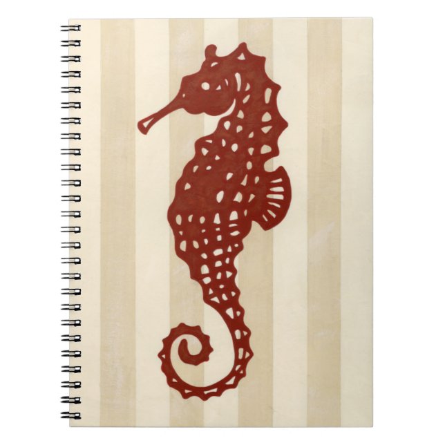 Seahorse Silhouette Anteckningsbok Med Spiral (Framsidan)