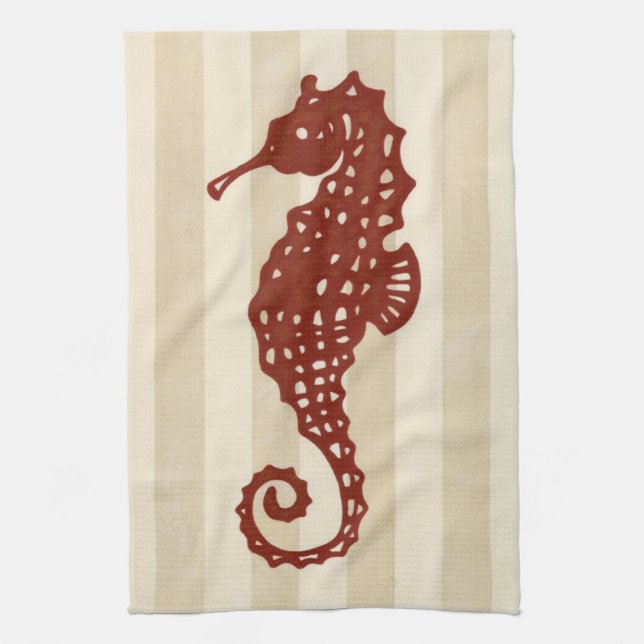 Seahorse Silhouette Kökshandduk (Vertikal)