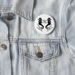 Seahorse Silhouette Monogram Knapp