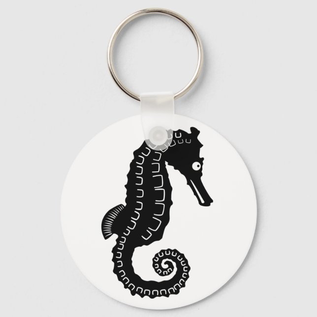Seahorse Silhouette Nyckelring (Framsida)