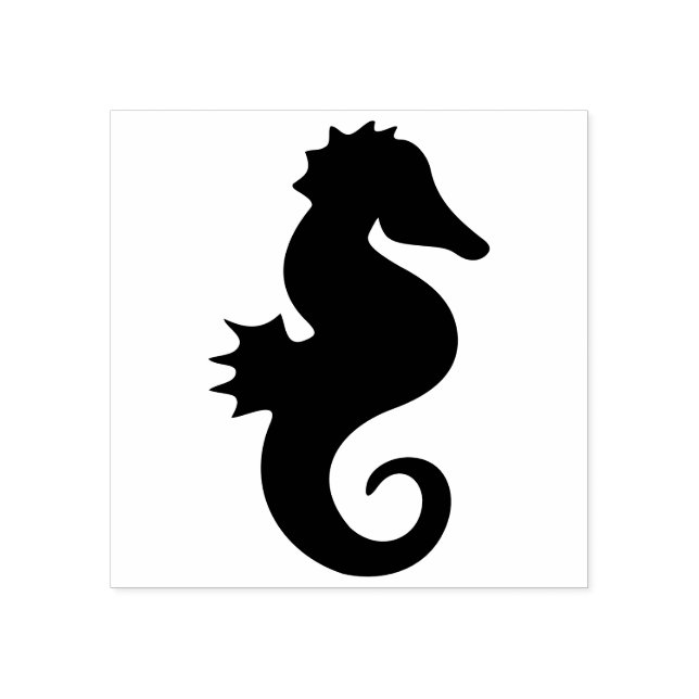 Seahorse silhouette stämpel (Tryck)