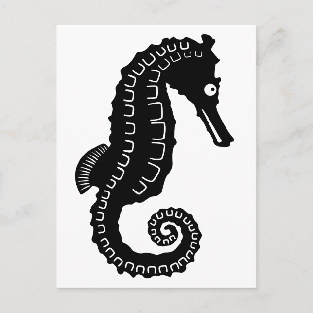 Seahorse Silhouette Vykort (Framsida)