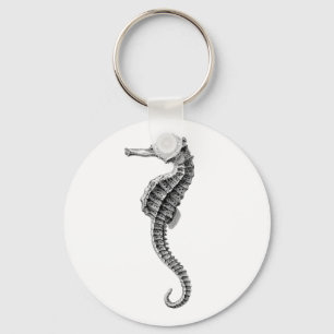 SEAHORSE SJÖLIV NAUTICAL BUTTON KEYCHAIN NYCKELRING