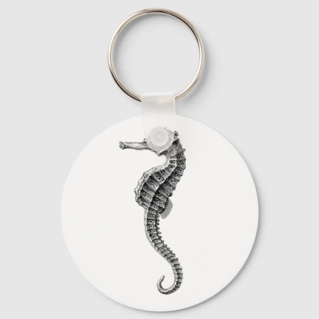 SEAHORSE SJÖLIV NAUTICAL BUTTON KEYCHAIN NYCKELRING (Framsida)