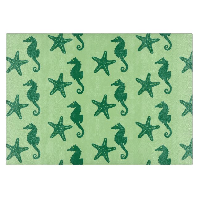 Seahorse & starfish - kalk och emerald grönt (Framsidan)