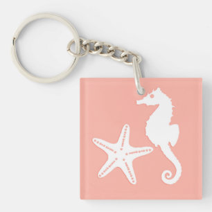 Seahorse & starfish - Light Coral Rosa