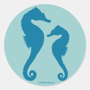 Seahorse Stickers Runt Klistermärke
