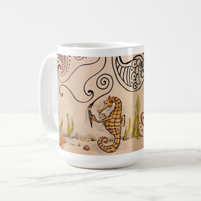 Seahorse Swirl Mugg (Framsida vänster)