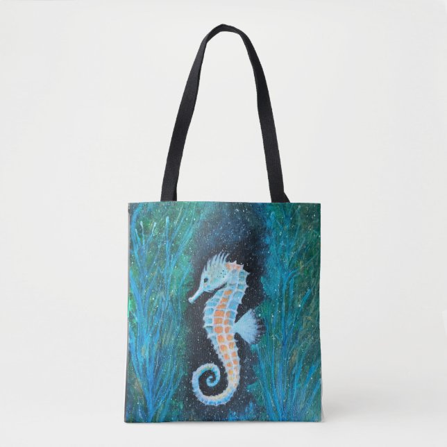Seahorse Tote Bag Tygkasse (Framsida)