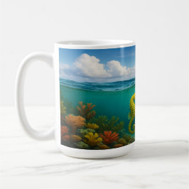 Seahorse Trio i Coral Reef Kaffemugg