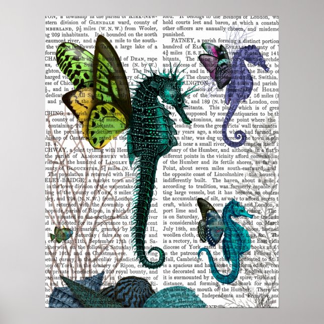 Seahorse Trio med Vingar Poster (Framsidan)