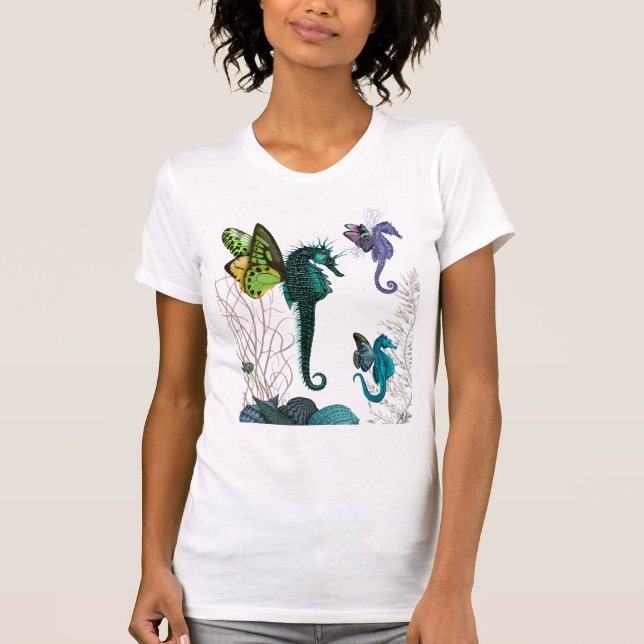 Seahorse Trio med Vingar T-shirt (Framsida)