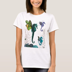 Seahorse Trio med Vingar Tee Shirt