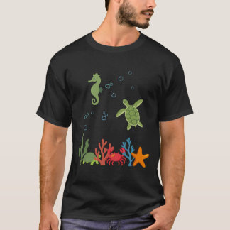 Seahorse Underwater Kids Sea Creatures T Shirt