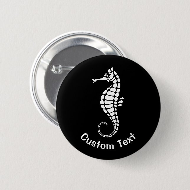 Seahorse White Knapp (Framsida & baksida)