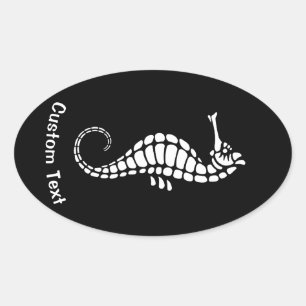 Seahorse White Ovalt Klistermärke