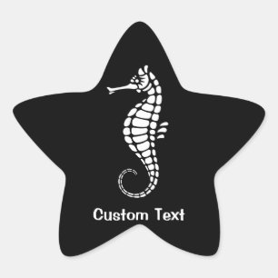 Seahorse White Stjärnformat Klistermärke