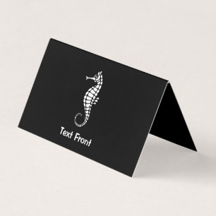 Seahorse White Visitkort