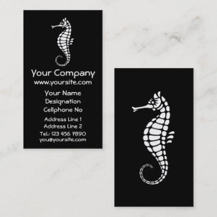 Seahorse White Visitkort