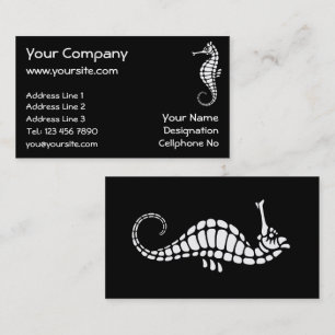 Seahorse White Visitkort
