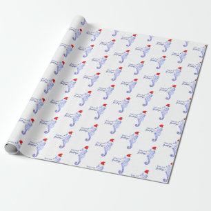 Seahorsehav och hälsningar som slår in papper presentpapper