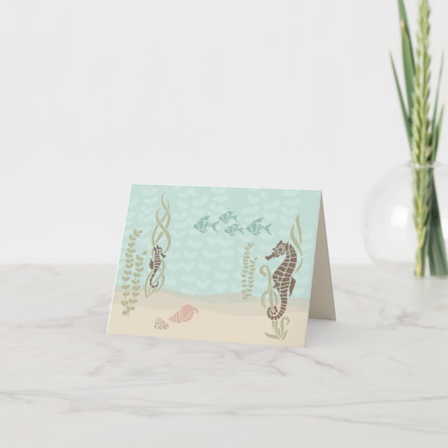 Seahorseplats Notecard Kort (Framsida)