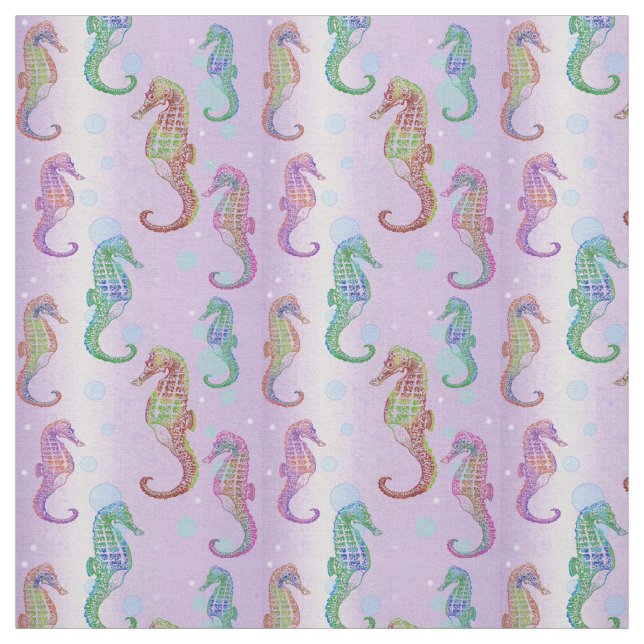 Seahorses i Mauve Tyg (Provkarta)