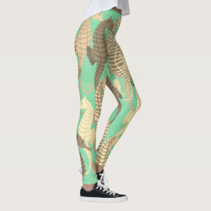 Seahorses på Mintgrönt - damasker Leggings