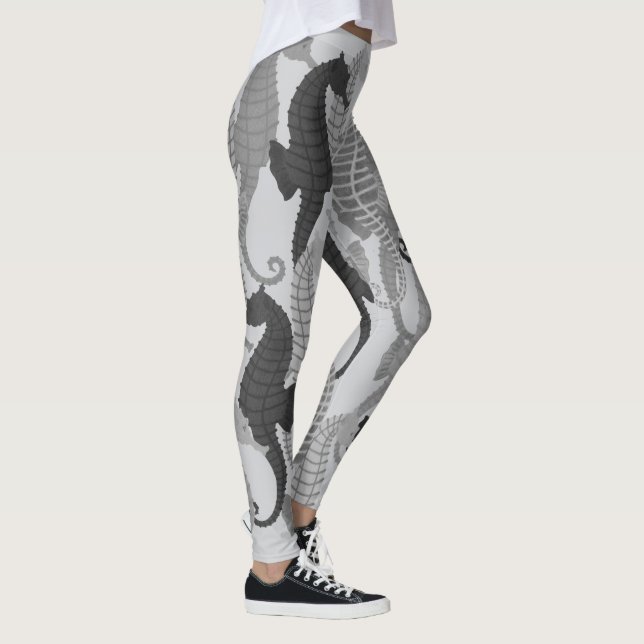 Seahorses skuggar in av grå färg - damasker leggings (Höger)