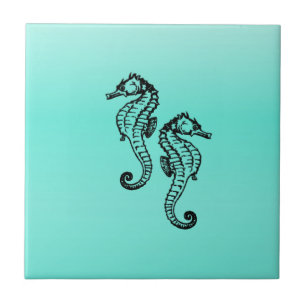 SeahorsesAqua Kakelplatta