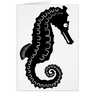 SeahorseSilhouette Hälsningskort