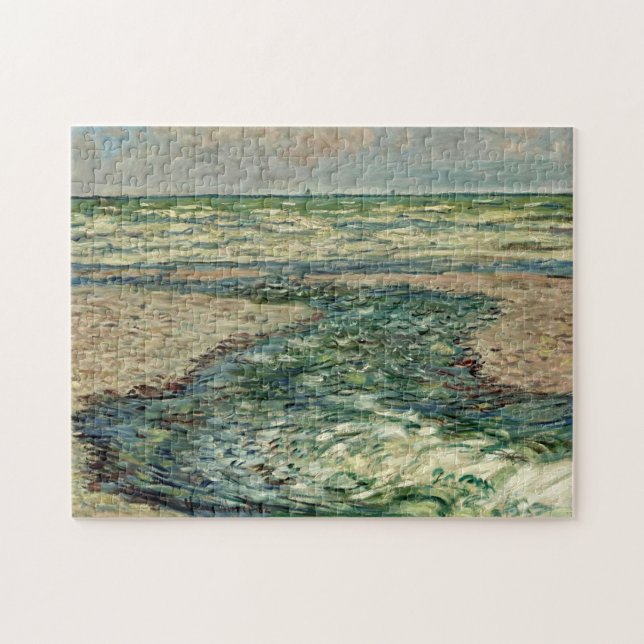 Seakoast i Pourville Low Tide Monet Fine Art Pussel (Horisontell)