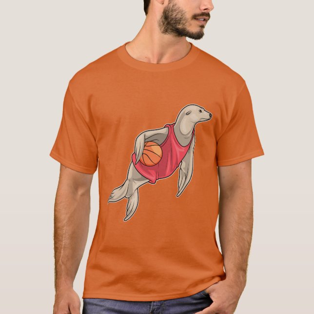 Seal Basketball-spelare Basketball T Shirt (Framsida)