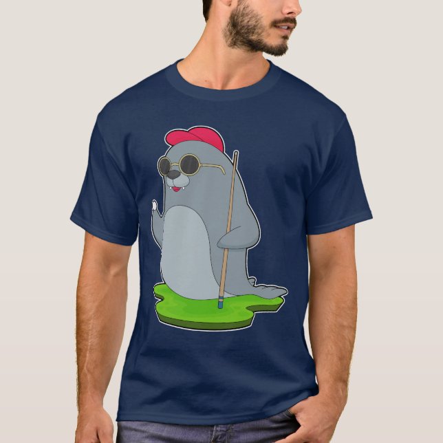 Seal Billiard Queue T Shirt (Framsida)