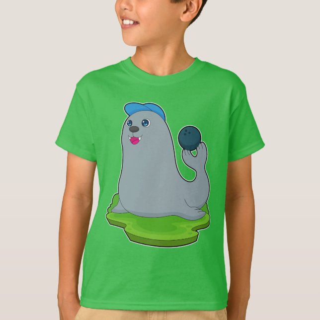 Seal Bowling Bowling ball T Shirt (Framsida)