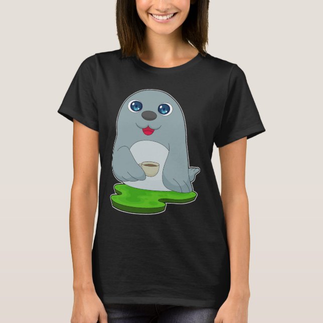 Seal Coffee Kopp T Shirt (Framsida)